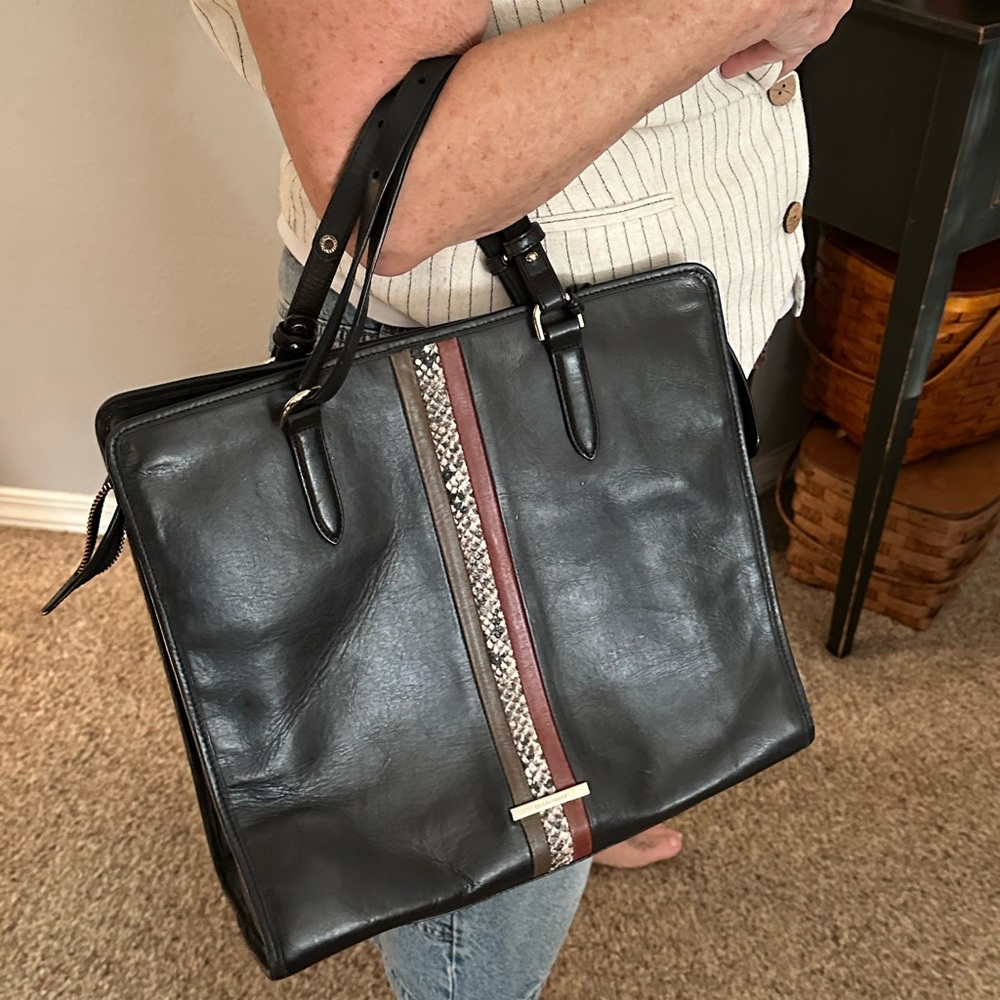 Brahmin Black and Brown Leather Women's Bag